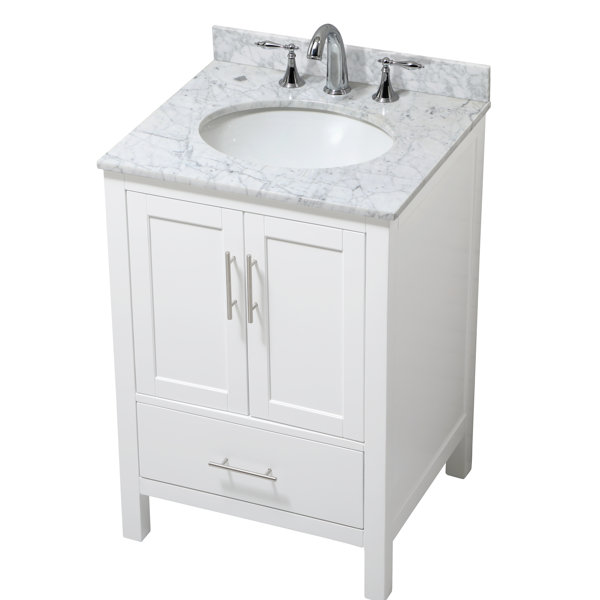 Beachcrest Home Nova 24'' Single Bathroom Vanity with Stone Top